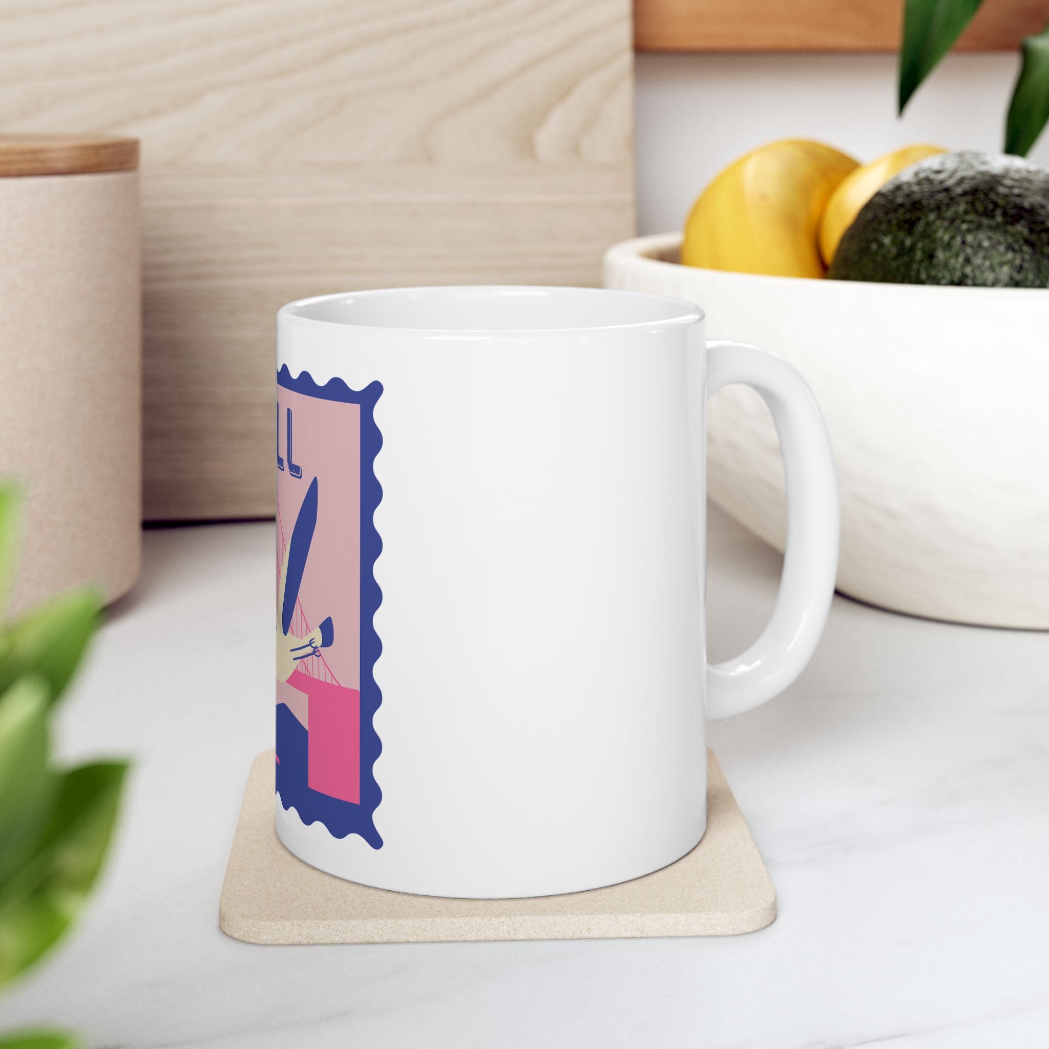 Seagull Bay Retro Graphic Novelty Ceramic Coffee Mug