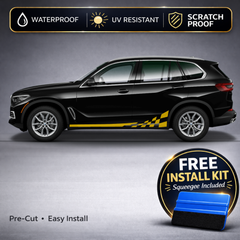 BMW X5 Checkered Rocker Stripe Decals - Racing Stripe Kit Set of 2 (G05, 2019-Present)