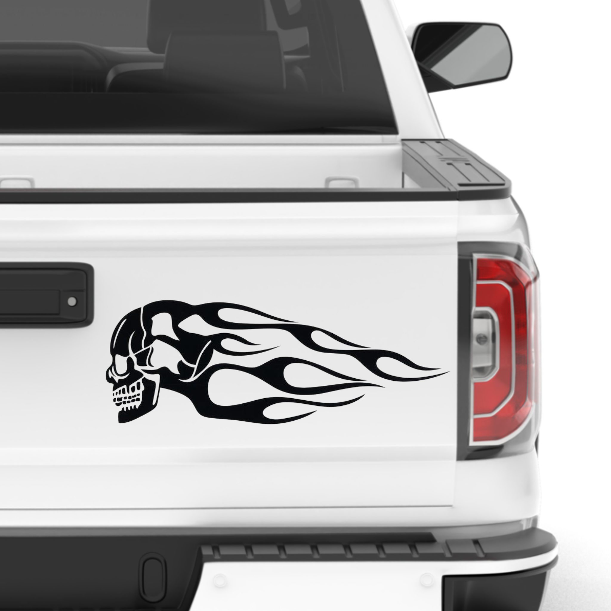 Skeleton Skull Flame Truck Car Decal Sticker