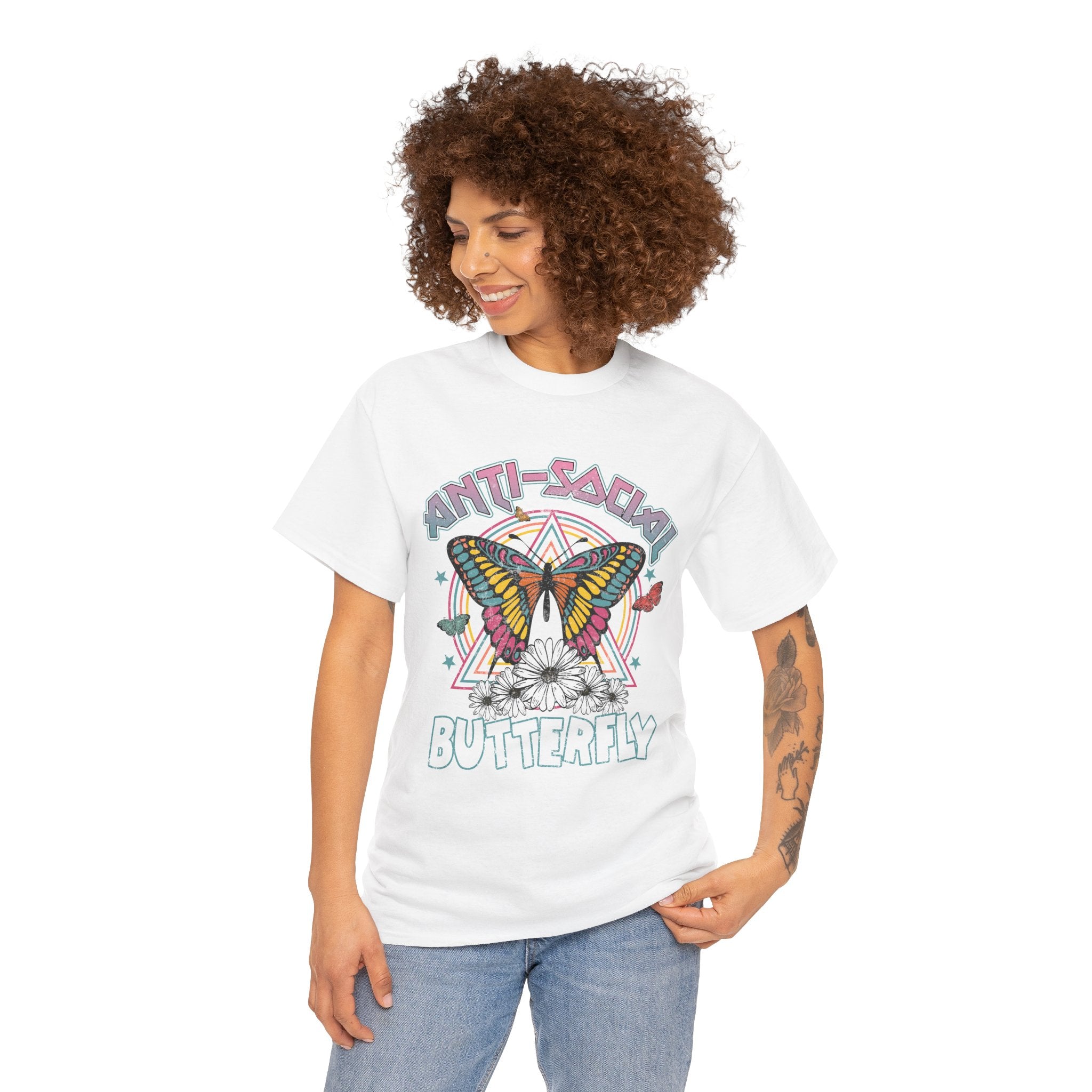 Anti Social Butterfly Cute Women's Fashion Tee T-Shirt