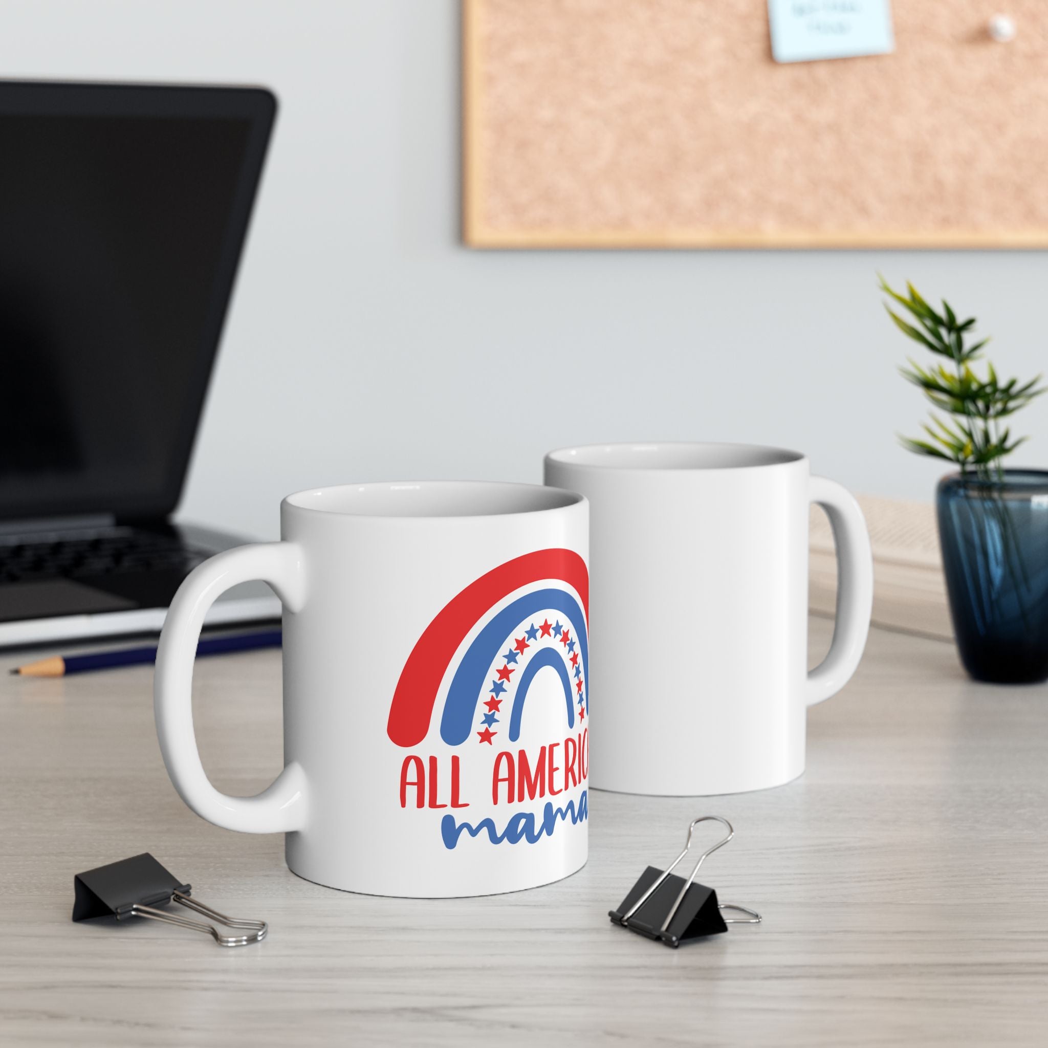 All American Mama Mom Patriotic USA Ceramic Coffee Mug