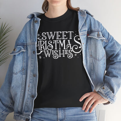 Sweet Christmas Wishes Cute Holiday Graphic Novelty T-Shirt