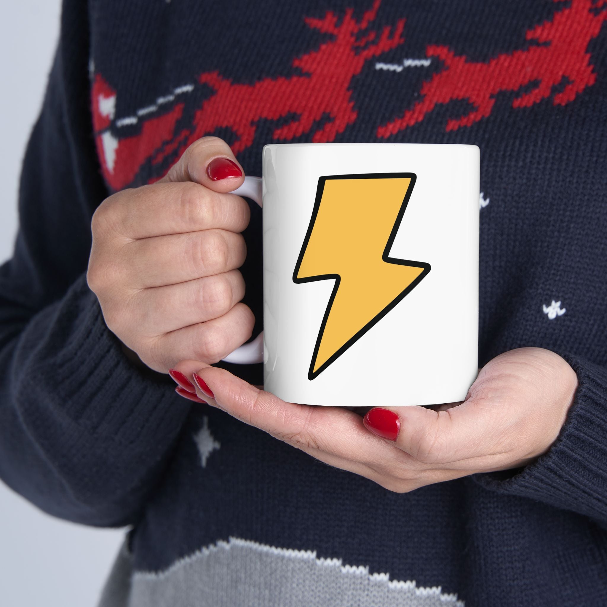 Cute Vintage Retro Lightning Bolt Ceramic Coffee Mug