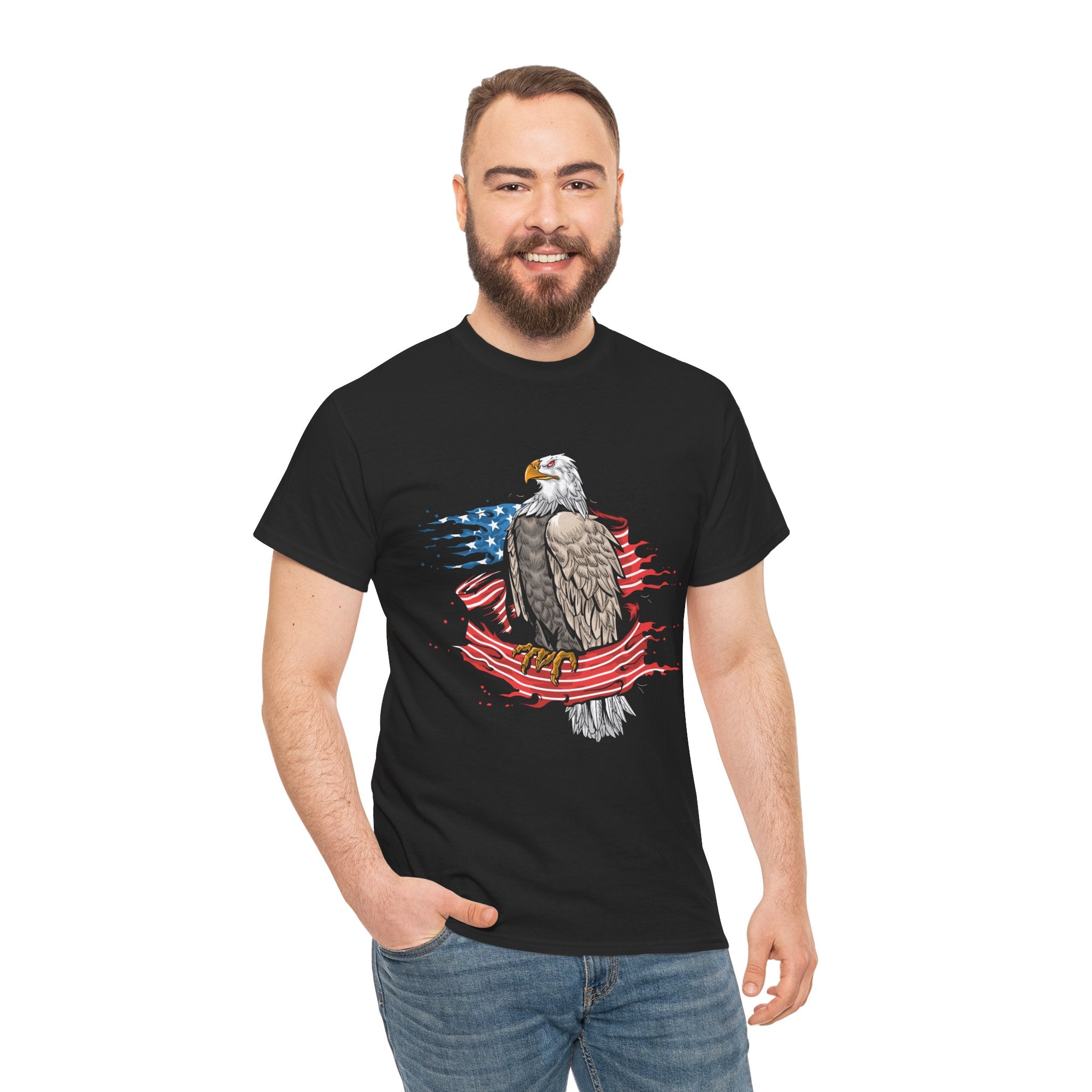 Patriotic Eagle USA American Flag FJB Veteran Mens T-Shirt