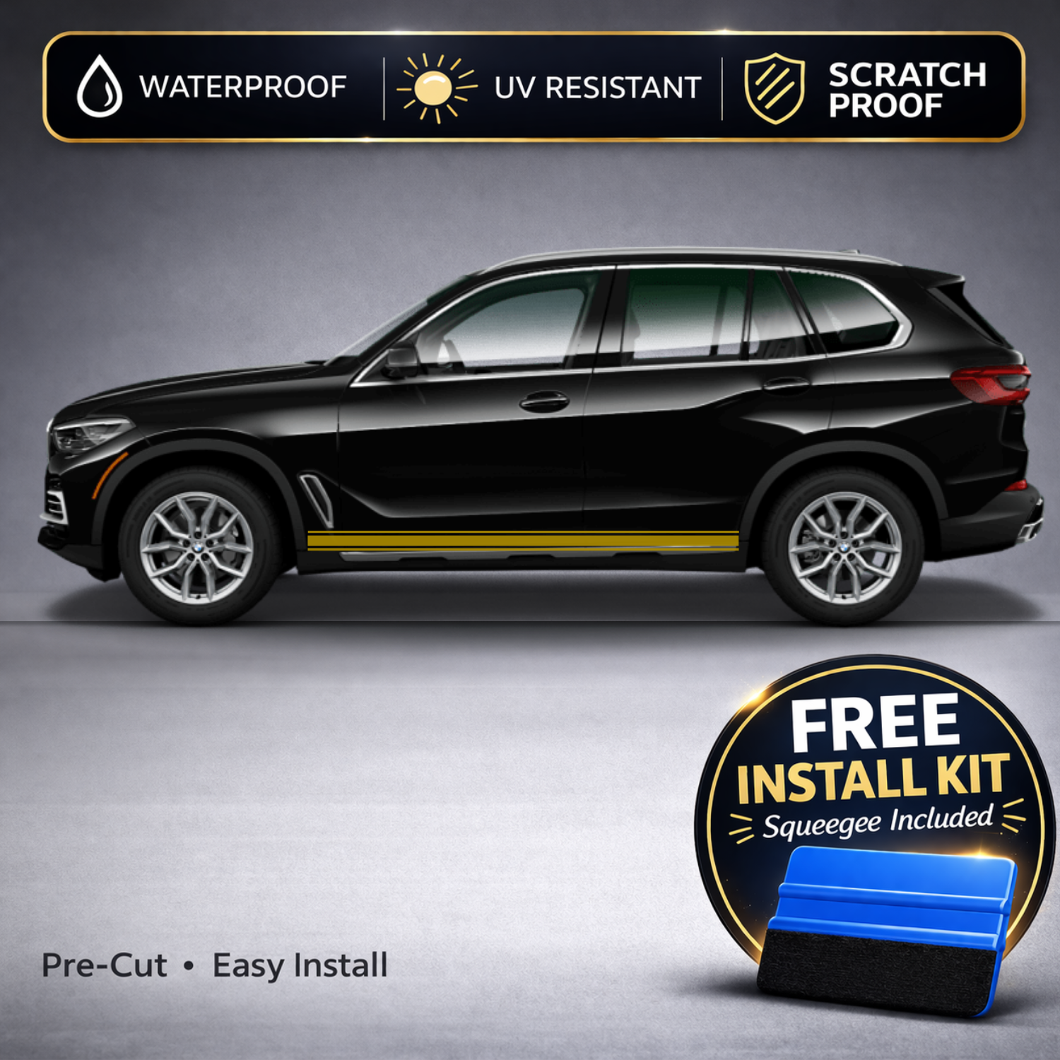 BMW X5 Single Rocker Stripe Decals - Side Stripe Kit Set of 2 (G05, 2019-Present)