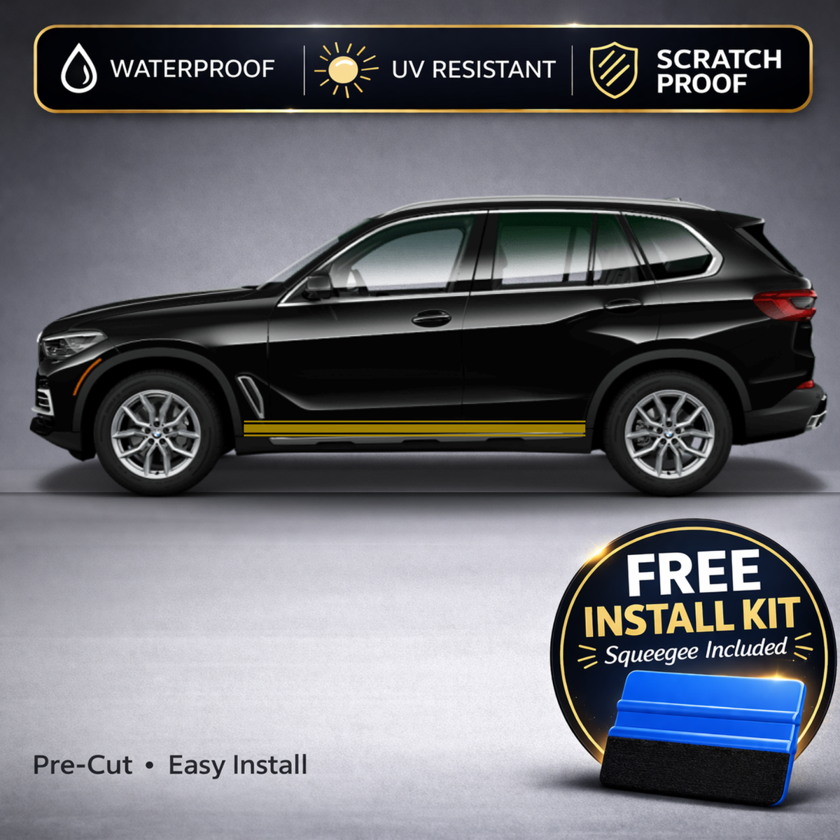 BMW X5 Single Rocker Stripe Decals - Side Stripe Kit Set of 2 (G05, 2019-Present)
