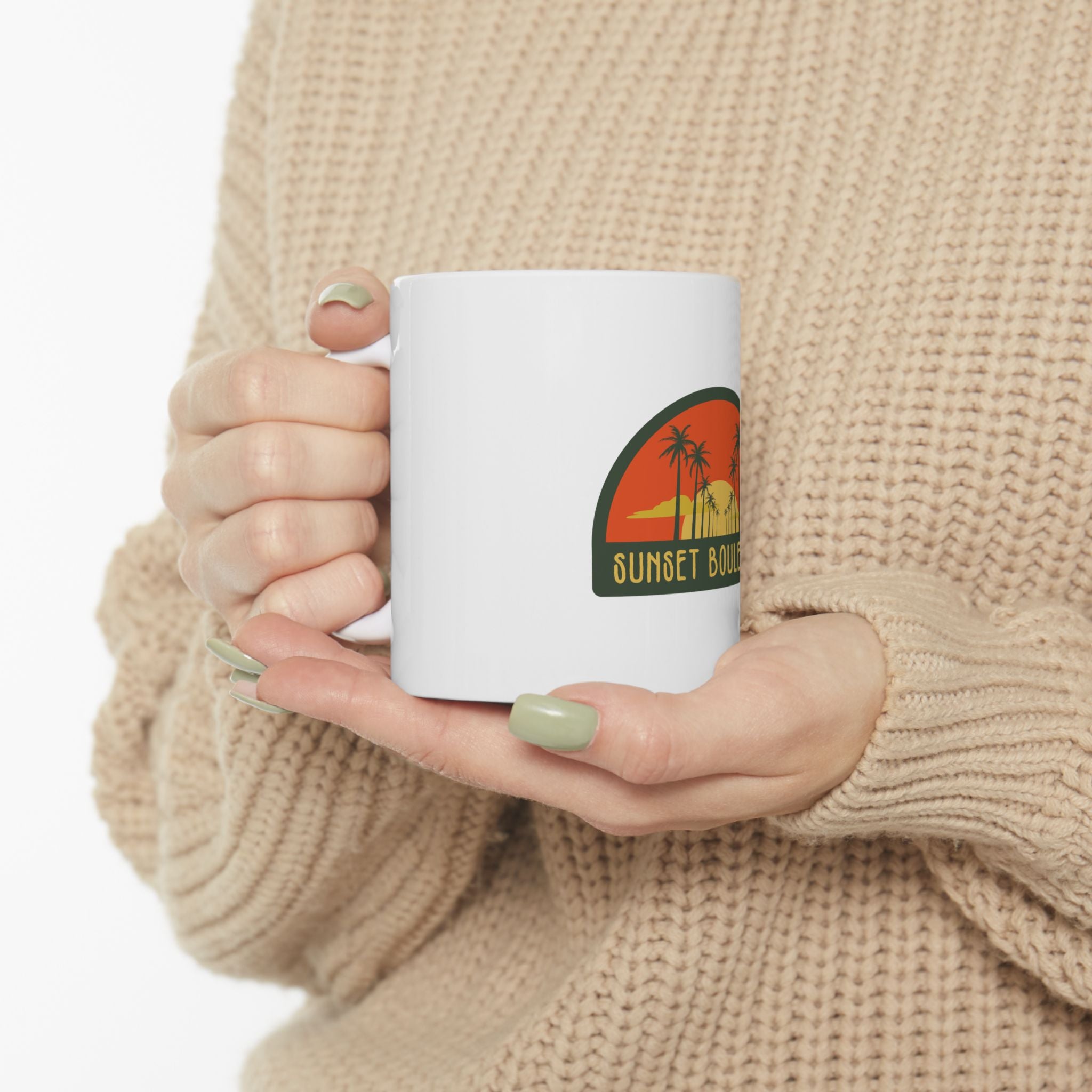 Sunset Boulevard Outdoor Camping Retro Graphic Novelty Ceramic Coffee Mug