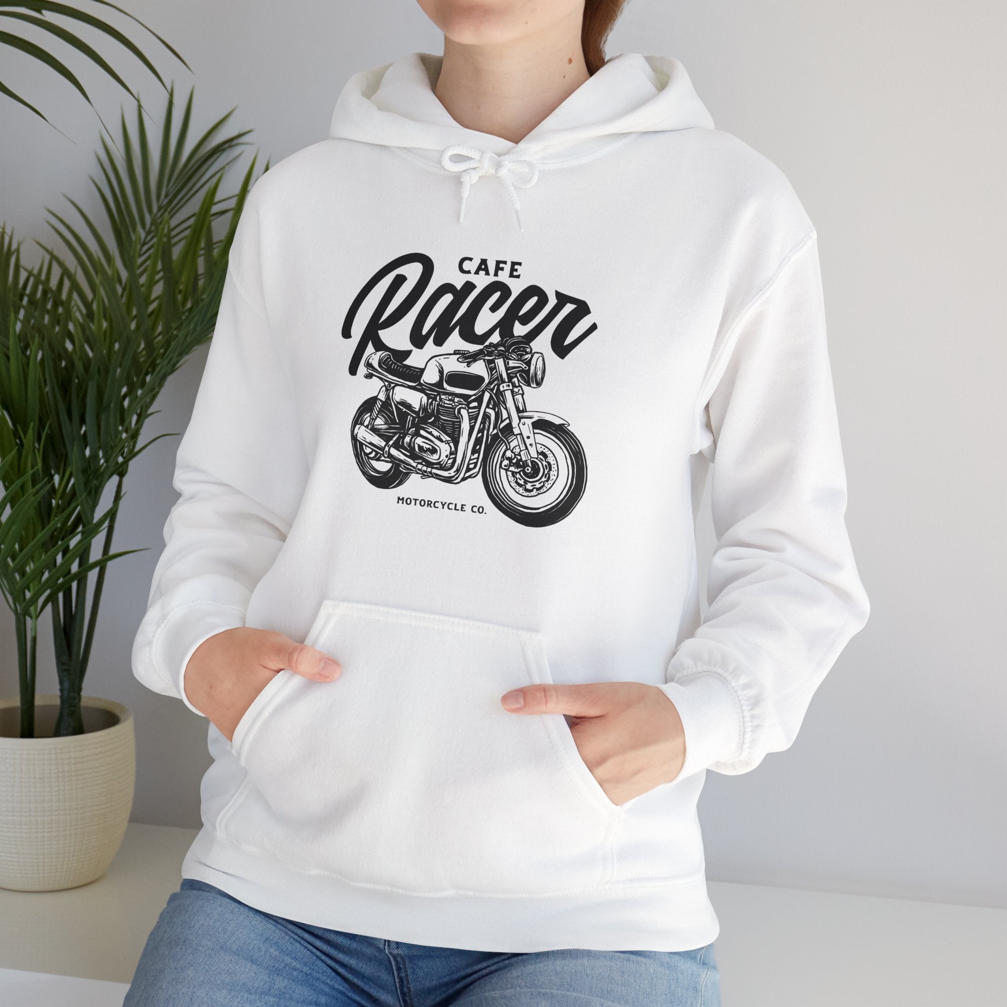 Cafe Racer Motorcycle Vintage Distressed Unisex Hoodie