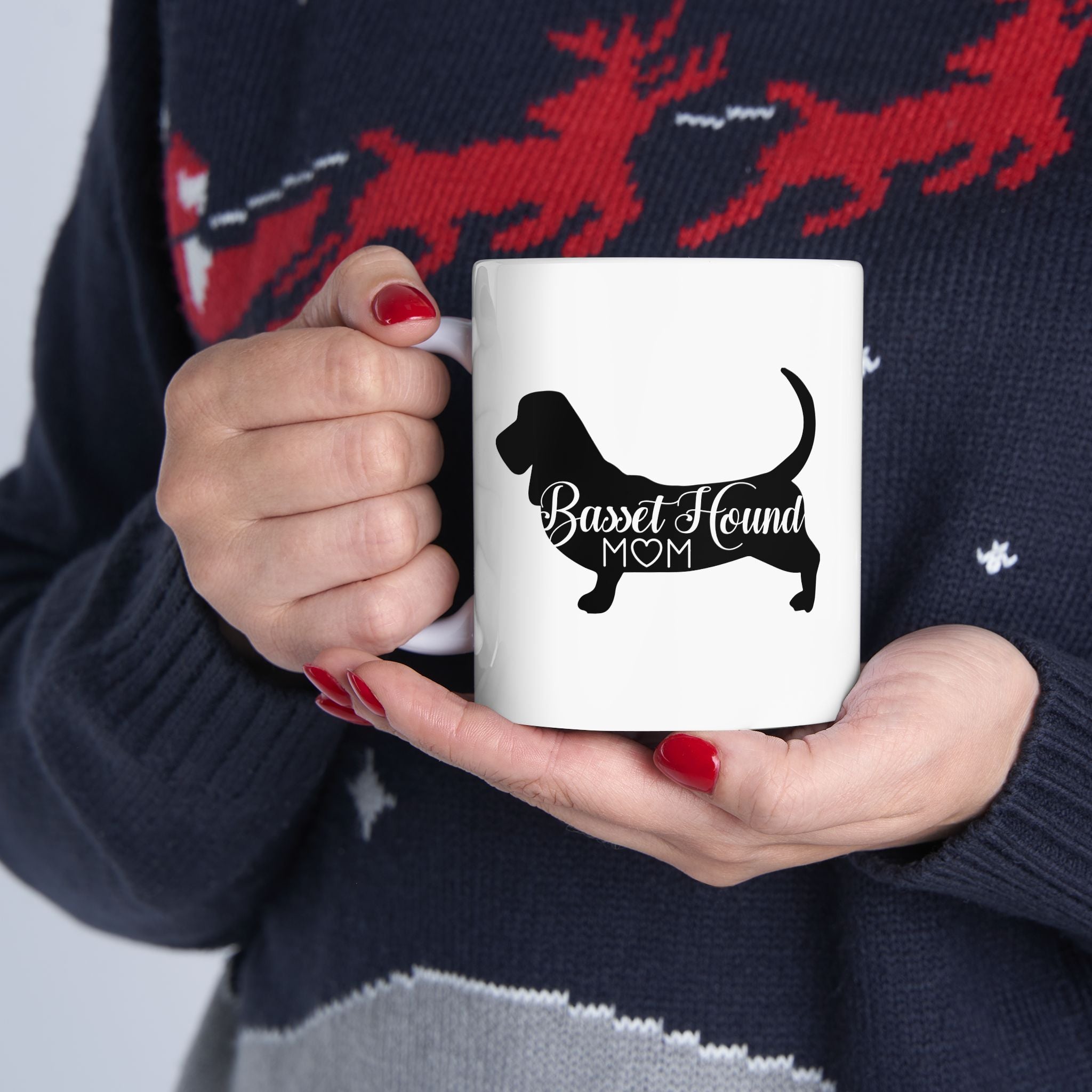 Basset Hound Dog Mom Ceramic Coffee Mug