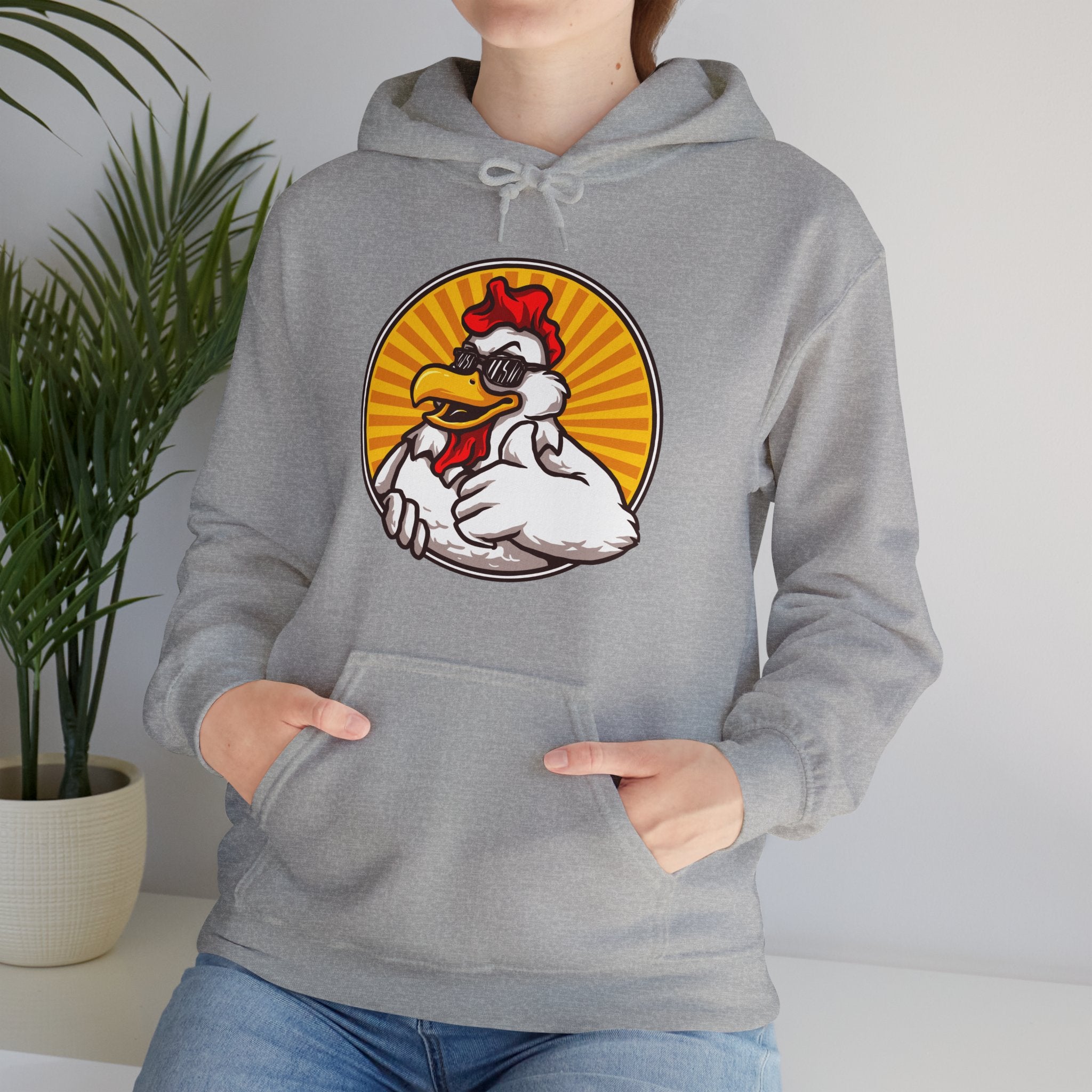 Funny Thumbs Up Chicken Unisex Graphic Novelty Hoodie