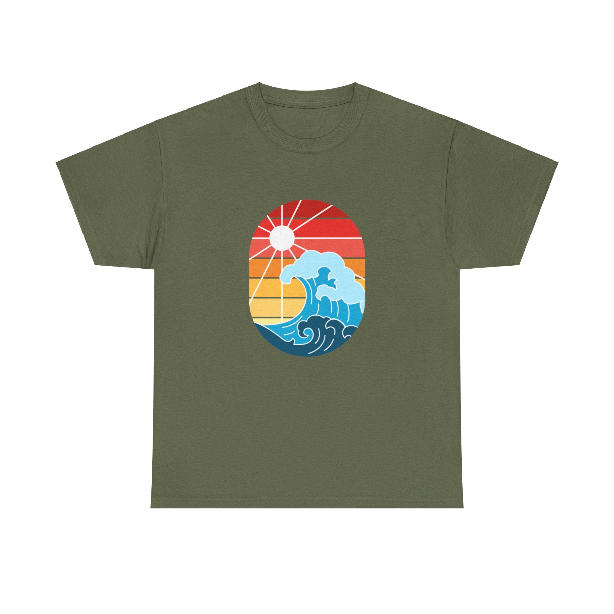 Wave Ocean Sunset Unisex Graphic Novelty Shirt Tee