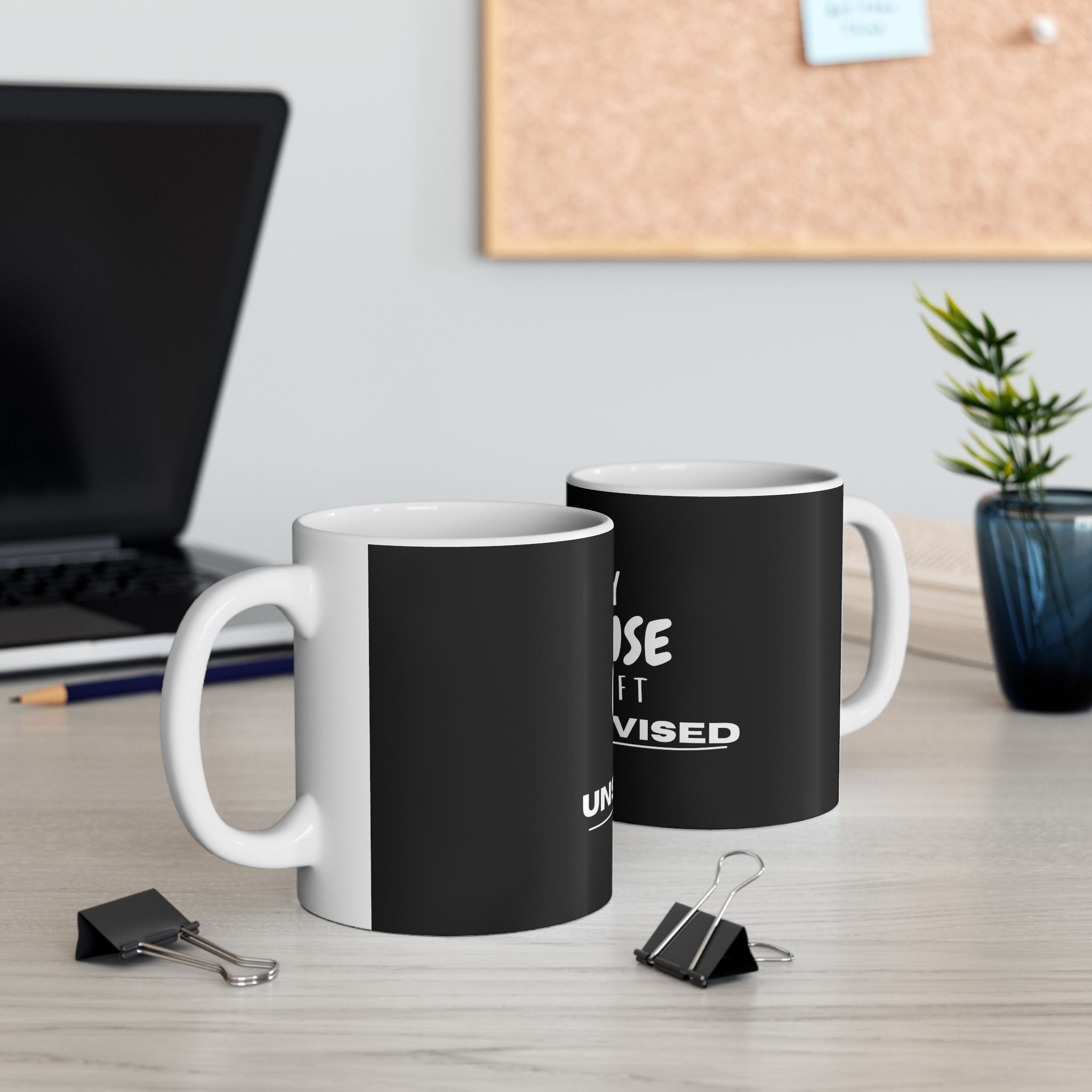 Funny In My Defense I Was Left Unsupervised Humor Gift Ceramic Coffee Mug