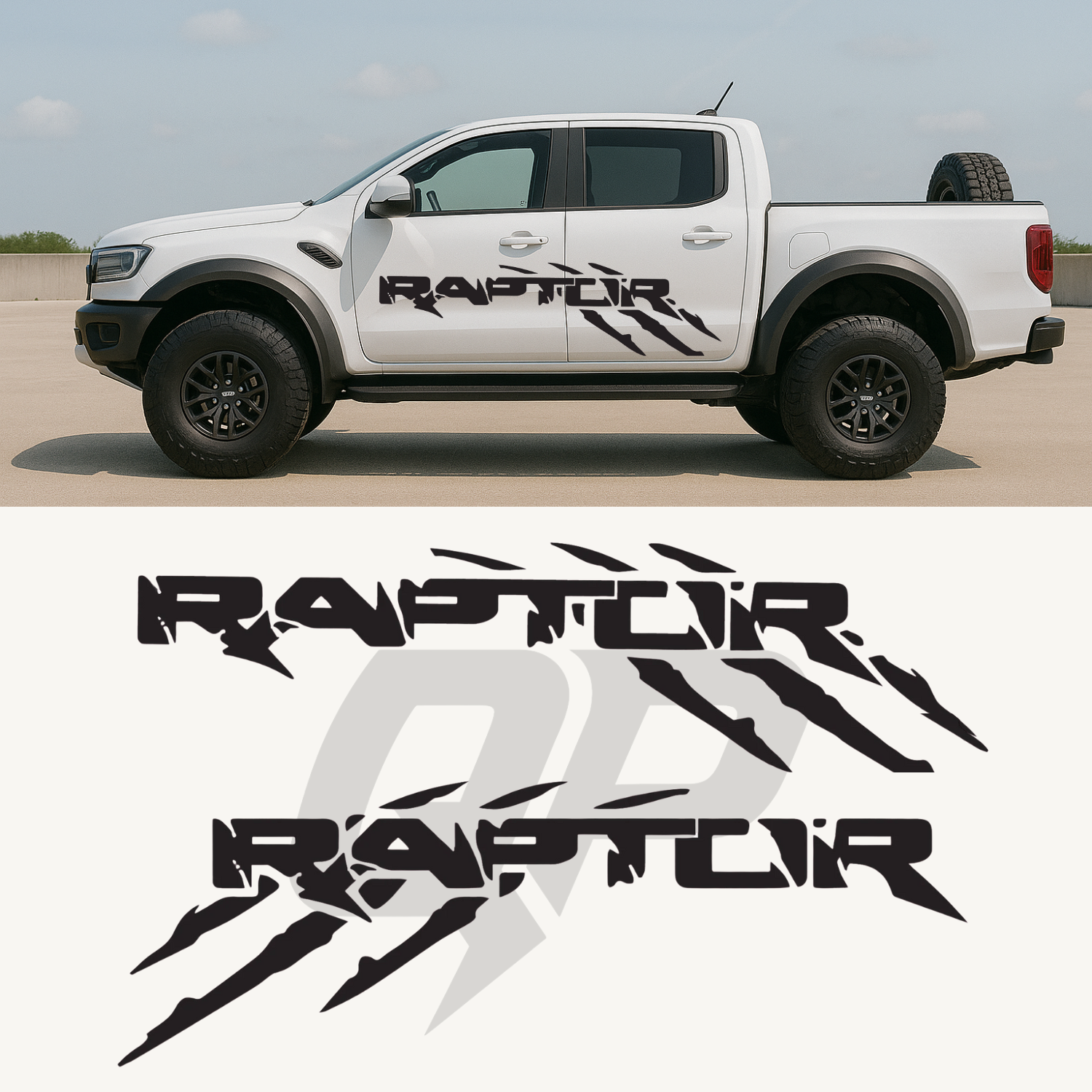 Code Orange Ranger Raptor Decals Ford Ranger Raptor Full Side Decal Graphic Set – Quality Prints USA