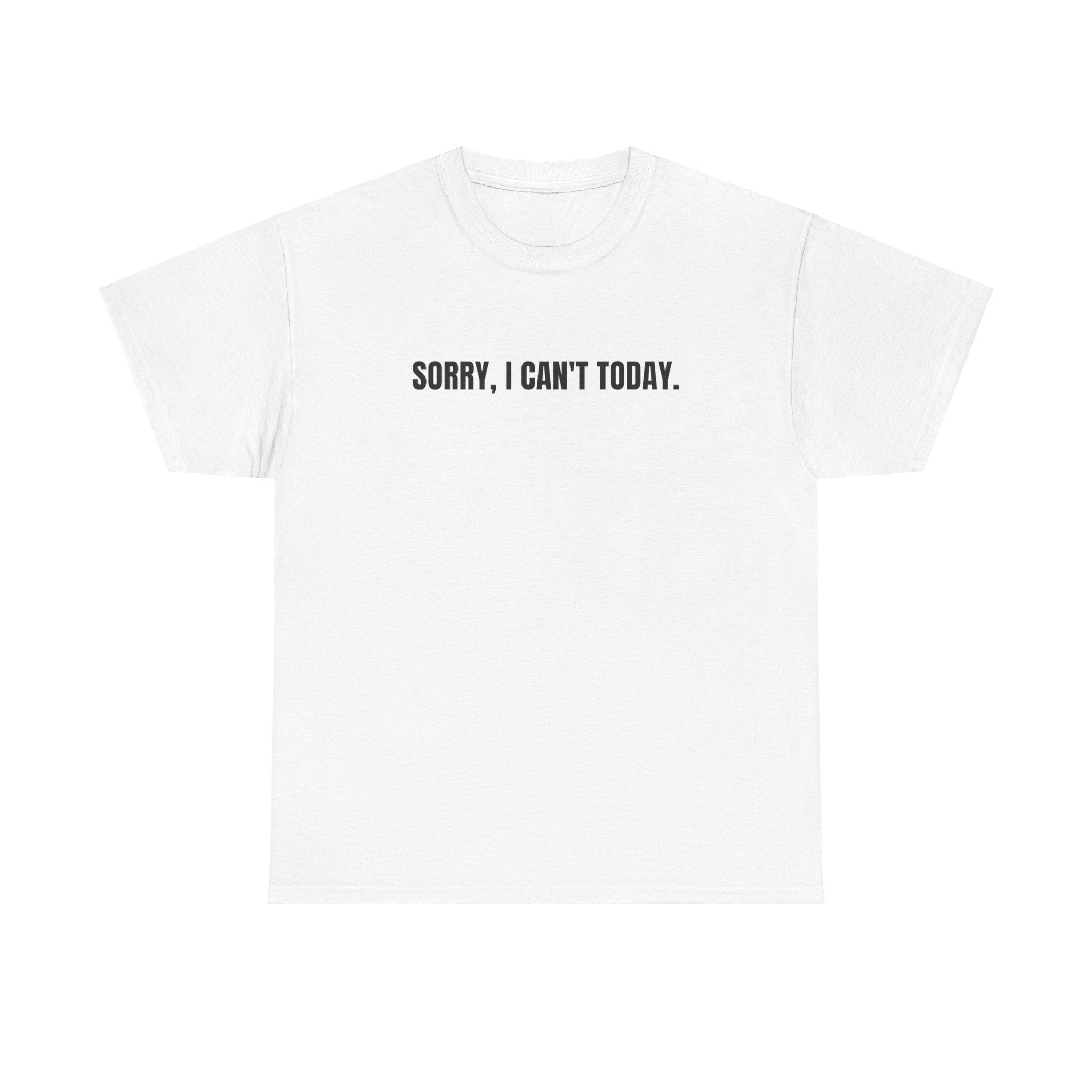 Sorry I Can't Today Funny Gift Graphic Novelty Unisex T-Shirt