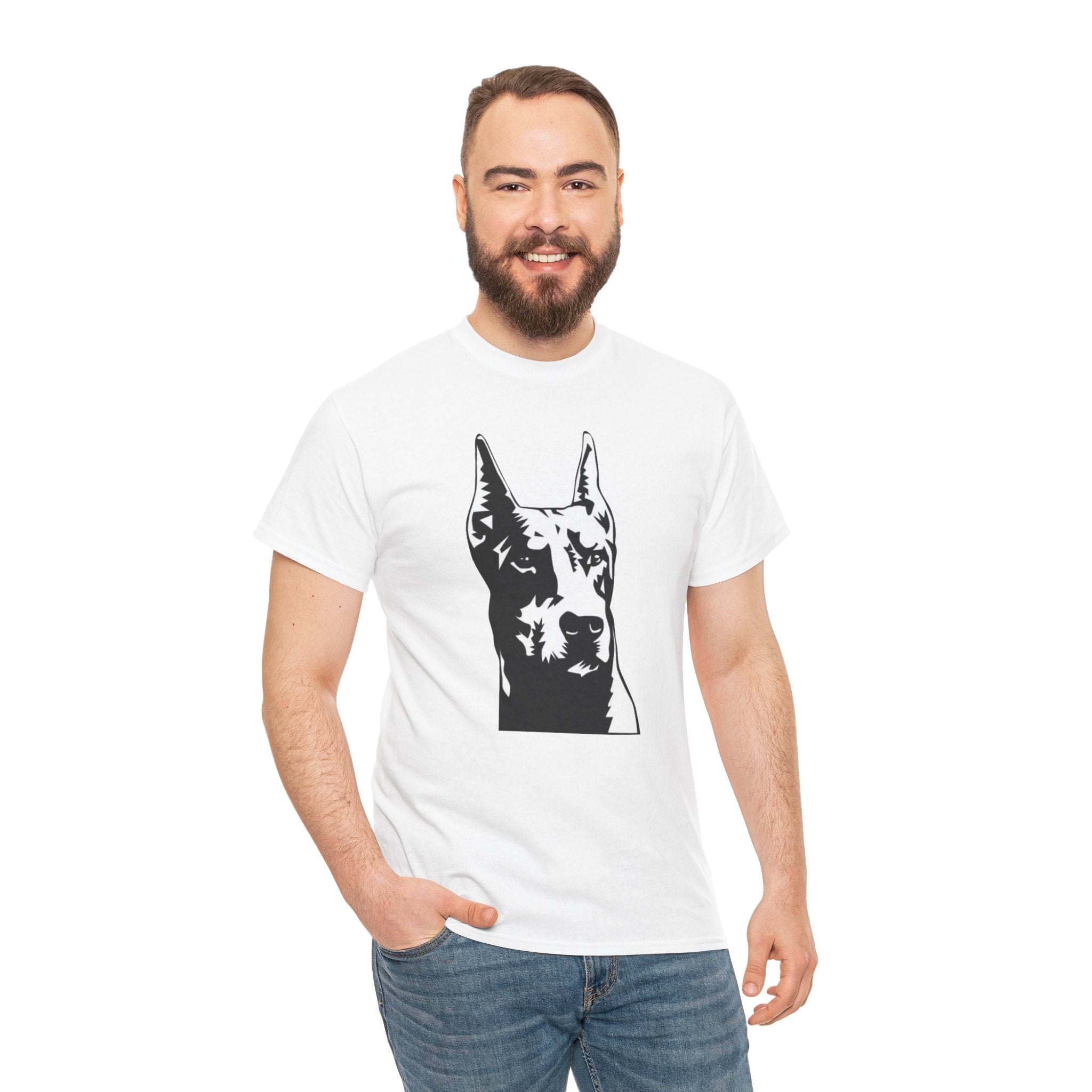 Doberman Dog Lover Cute Unisex Heavy Cotton Tee