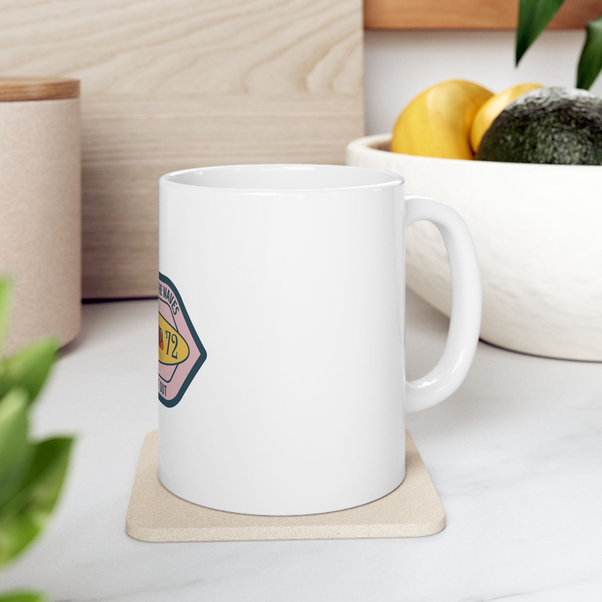 Surfing Retro Graphic Novelty Ceramic Coffee Mug