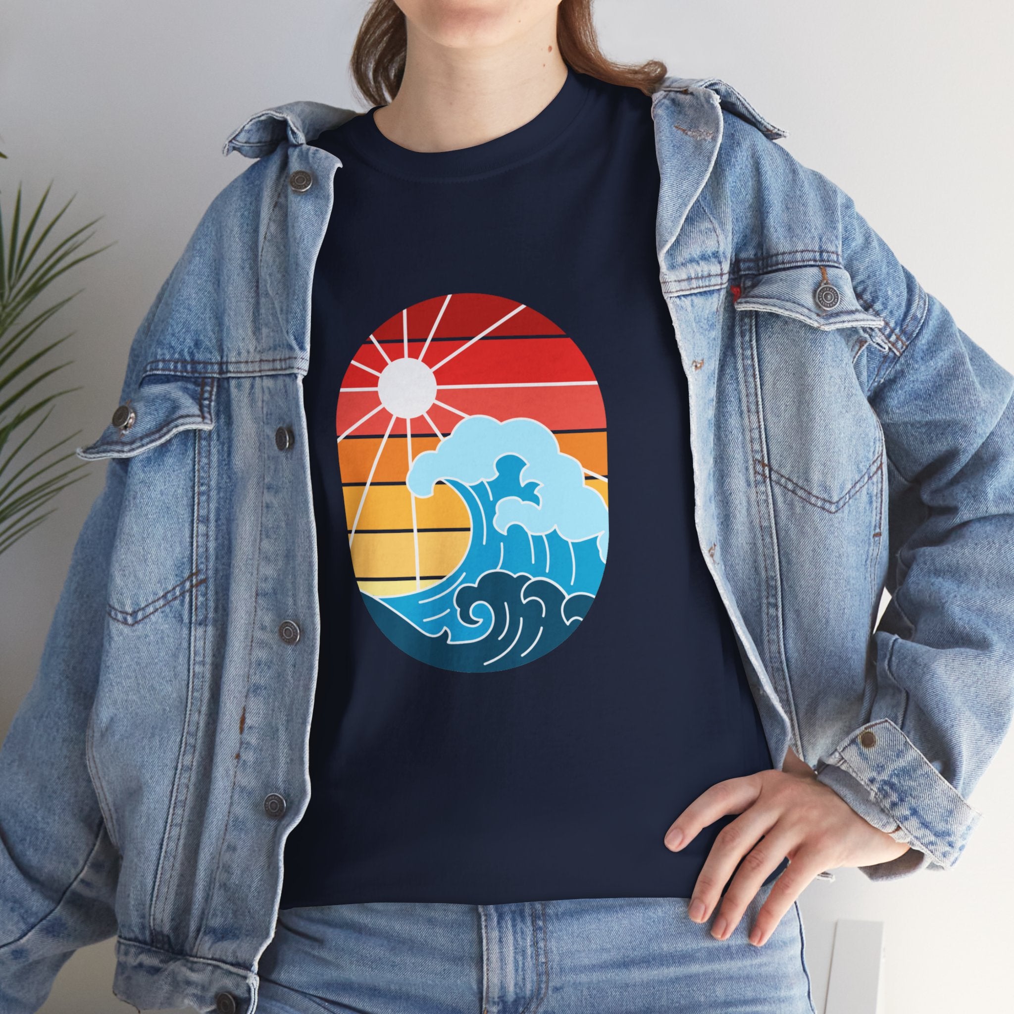 Wave Ocean Sunset Unisex Graphic Novelty Shirt Tee