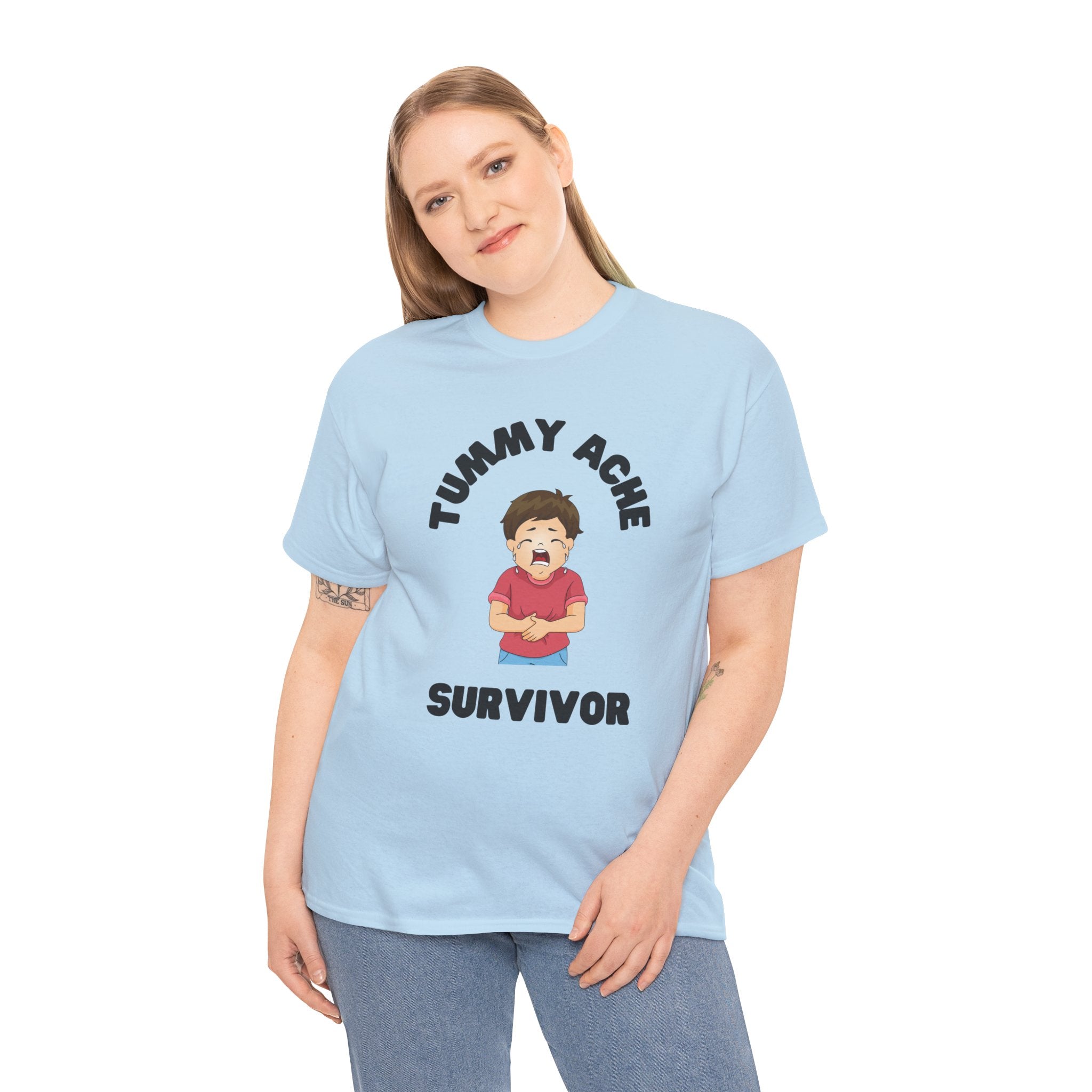 Tummy Ache Survivor Funny Meme Unisex Mens Women T-Shirt