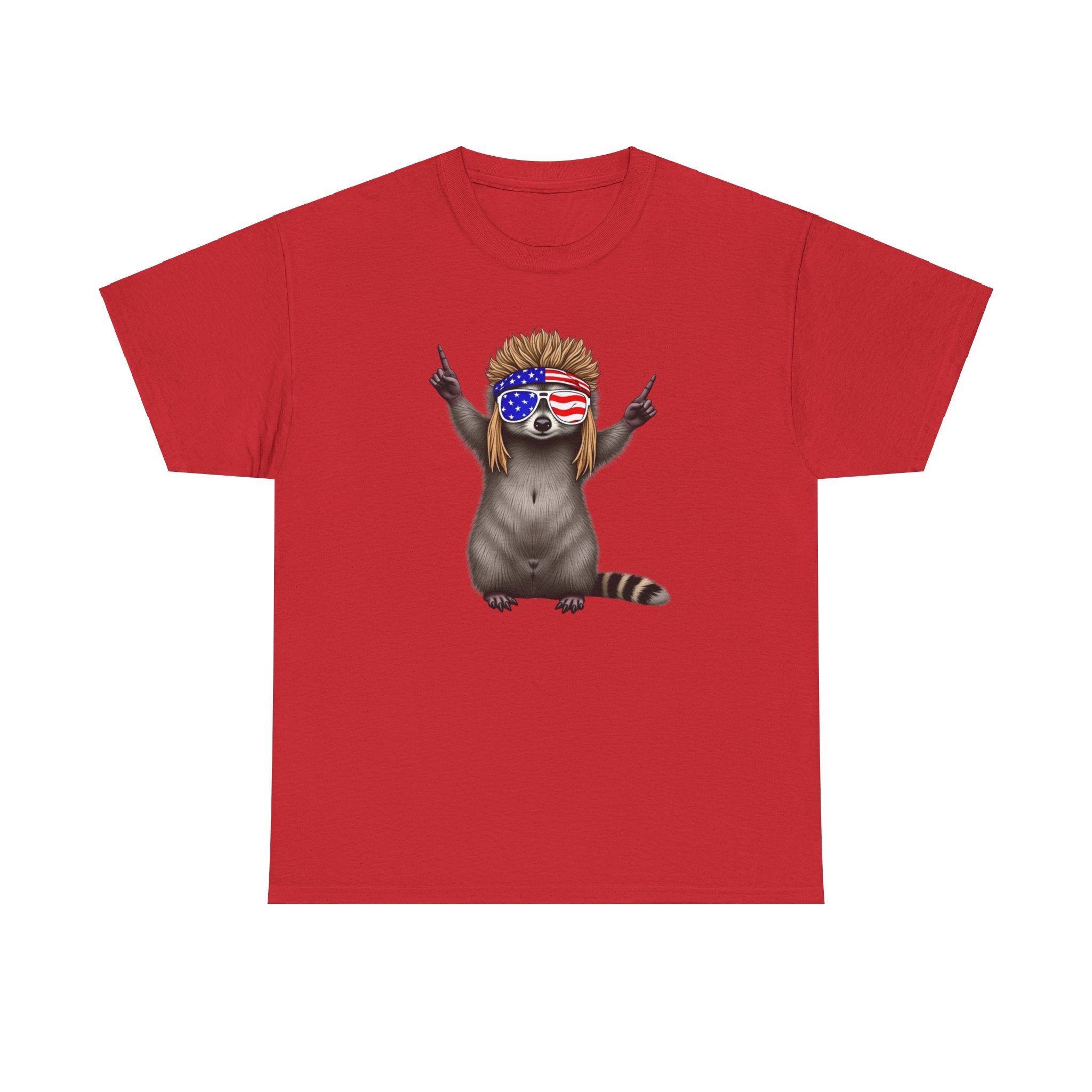 Funny Racoon Patriotic America Tee, Animal Graphic Shirt, 4th of July Unisex