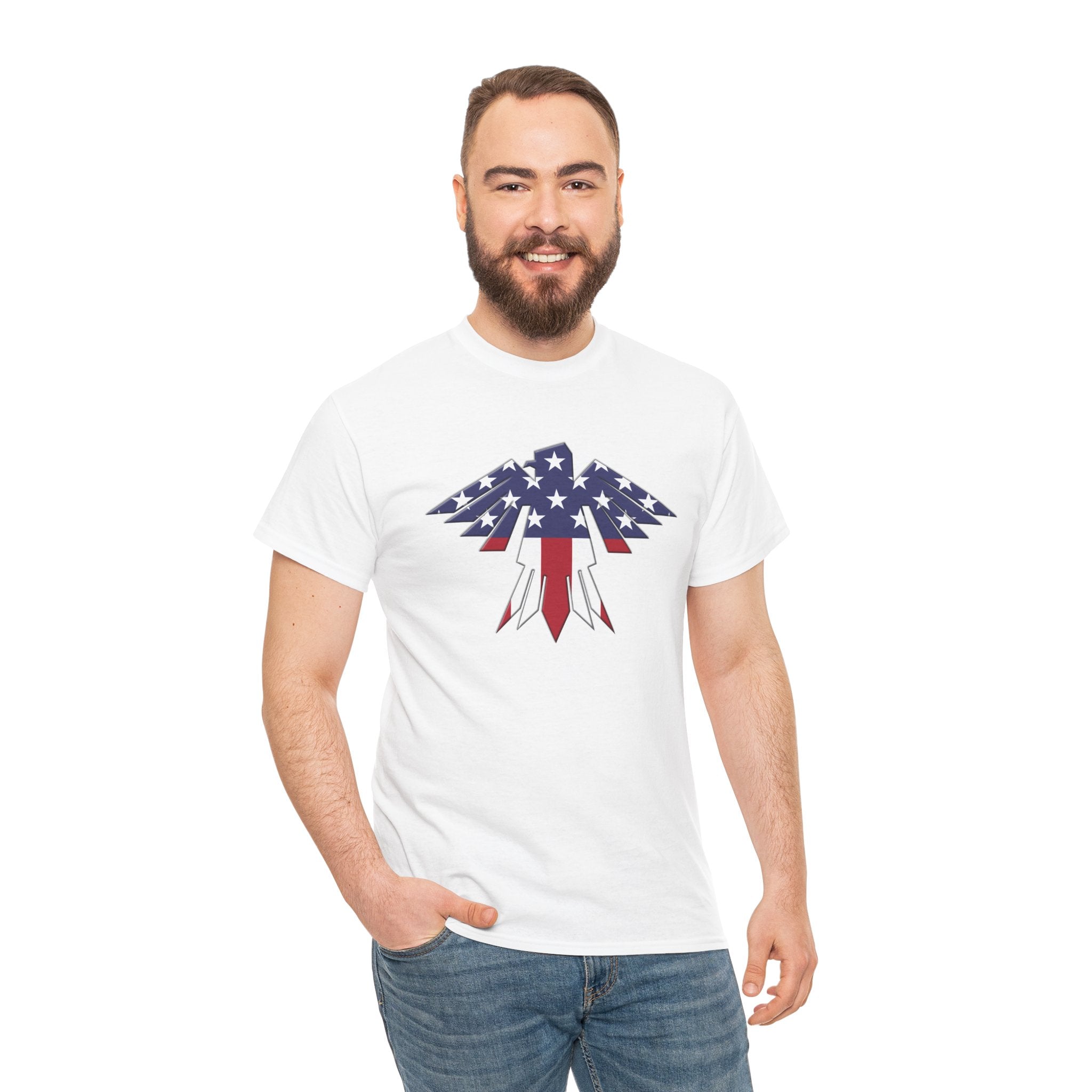 Patriotic Eagle USA Flag Unisex Heavy Cotton Tee