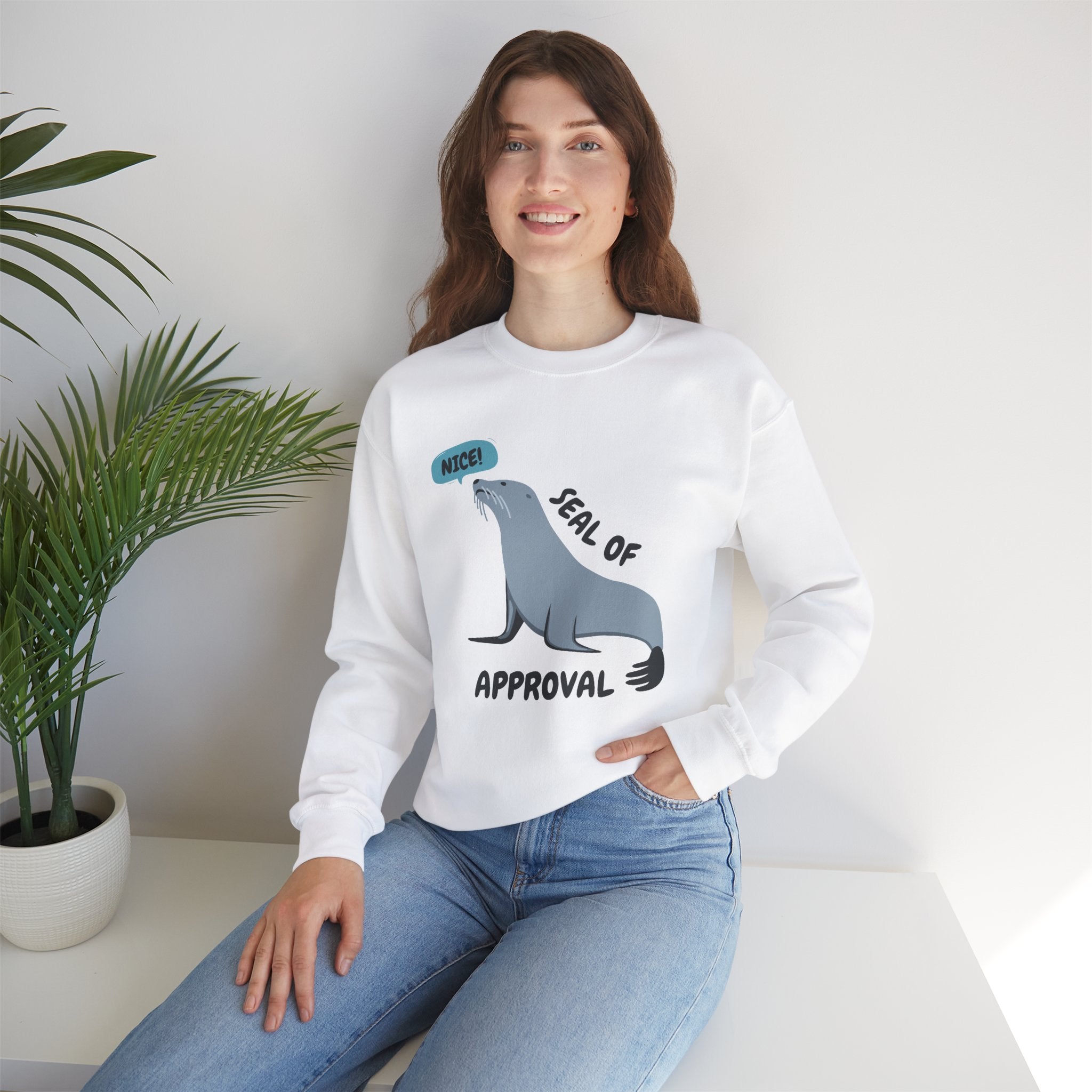 Seal of Approval Funny Meme Cute Crewneck Sweatshirt