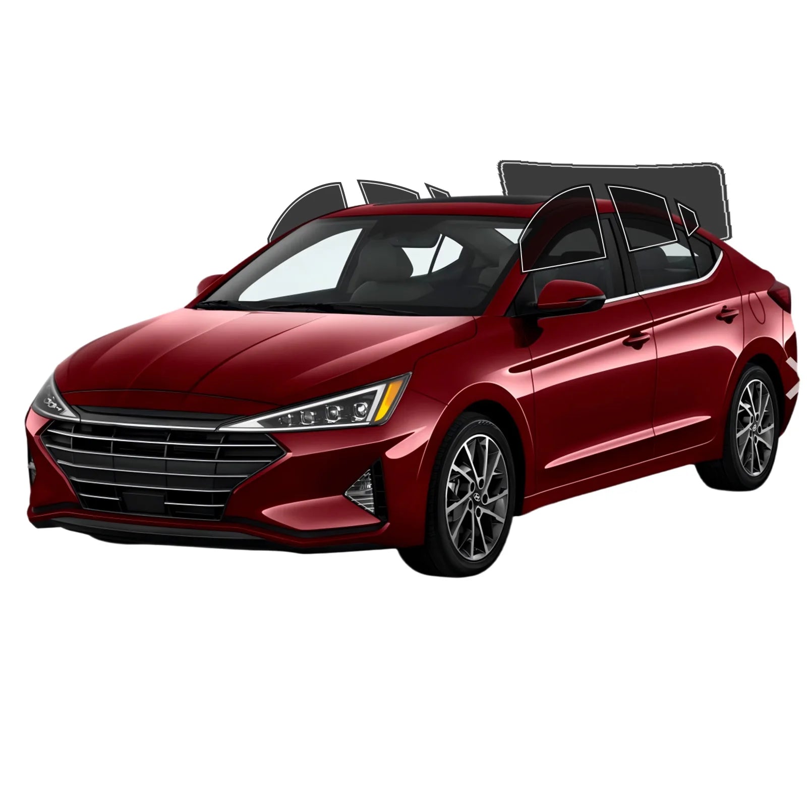 Precut Window Tint Kit for Hyundai Elantra Sedan (2017–2020) | UV Block & Privacy Film