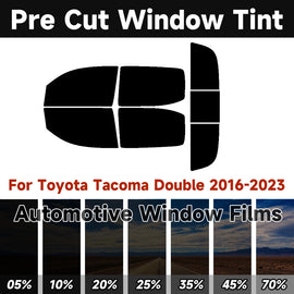 Precut Window Tint Kit for Toyota Tacoma Double Cab (2016–2023) | UV Block & Privacy Film