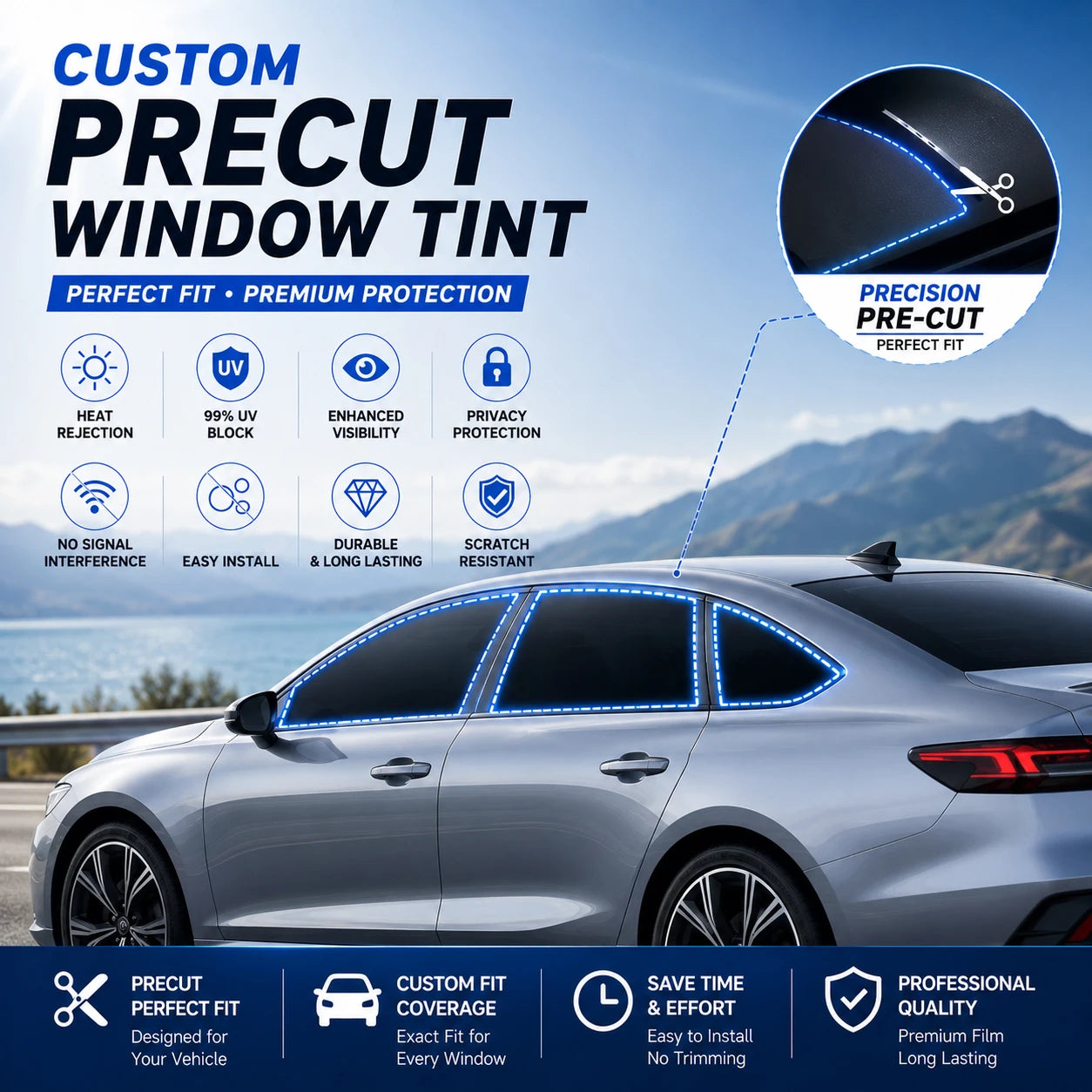 Precut Window Tint Kit for Ford Explorer (2020–2026) | UV Block & Privacy Film