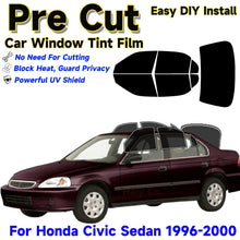 Load image into Gallery viewer, Precut Window Tint Kit for Honda Civic Sedan (1996–2000) | UV Block &amp; Privacy Film