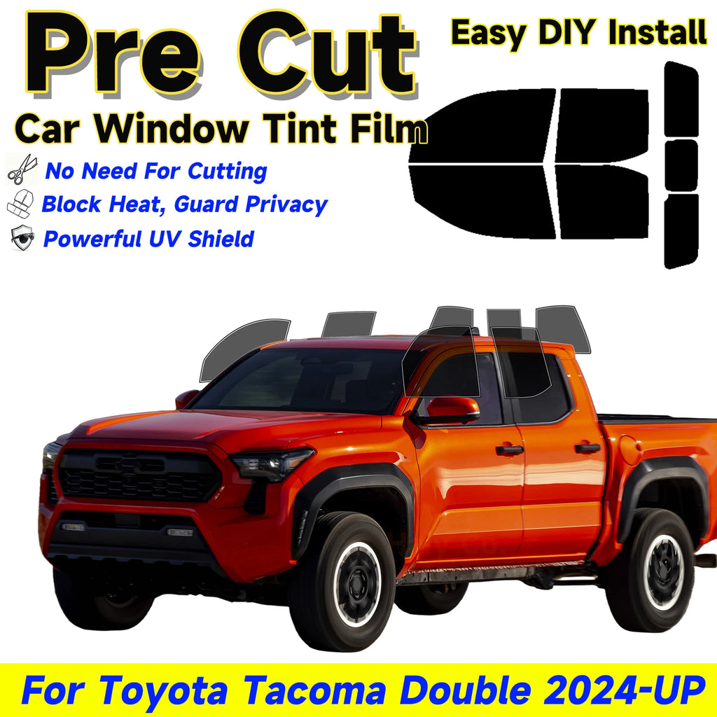 Precut Window Tint Kit for Toyota Tacoma Double Cab (2024–2026) | UV Block & Privacy Film