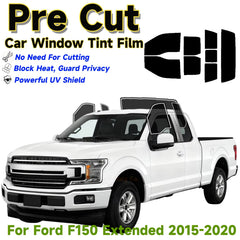 Precut Window Tint Kit for Ford F-150 Extended Cab (2015–2020) | UV Block & Privacy Film