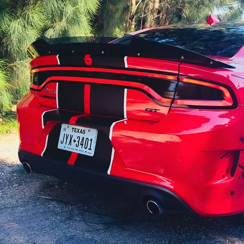 Vinyl Die-Cut Rally Stripe Decals - Waterproof Hood, Roof, and Trunk Stickers for Dodge Challenger