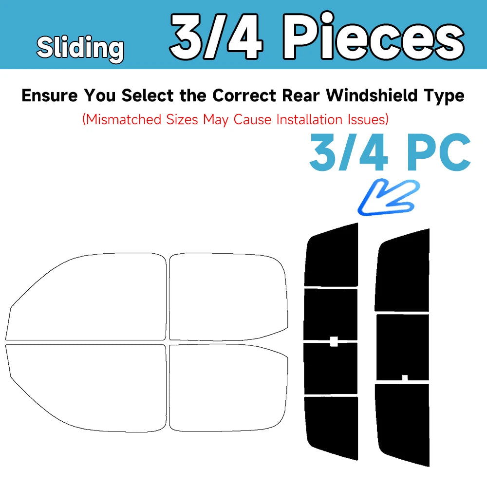 Precut Window Tint Kit for Toyota Tacoma Double Cab (1995–2004) | UV Block & Privacy Film