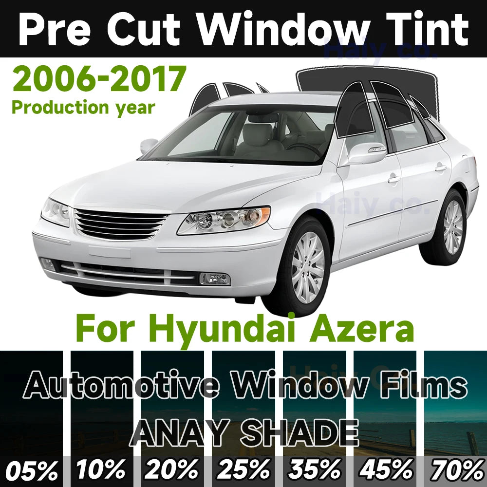 Precut Window Tint Kit for Hyundai Azera (2006–2017) | UV Block & Privacy Film