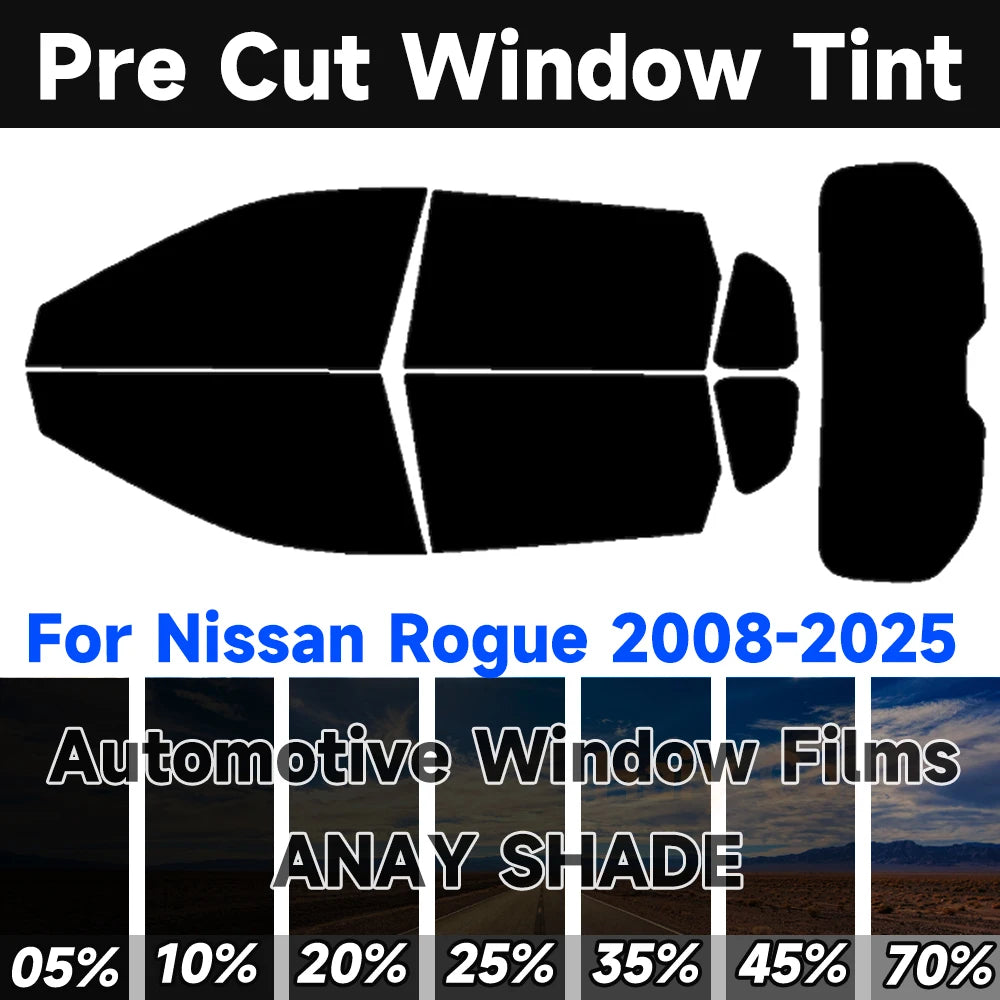 Precut Window Tint Kit for Nissan Rogue (2008–2025) | UV Block & Heat Rejection Film