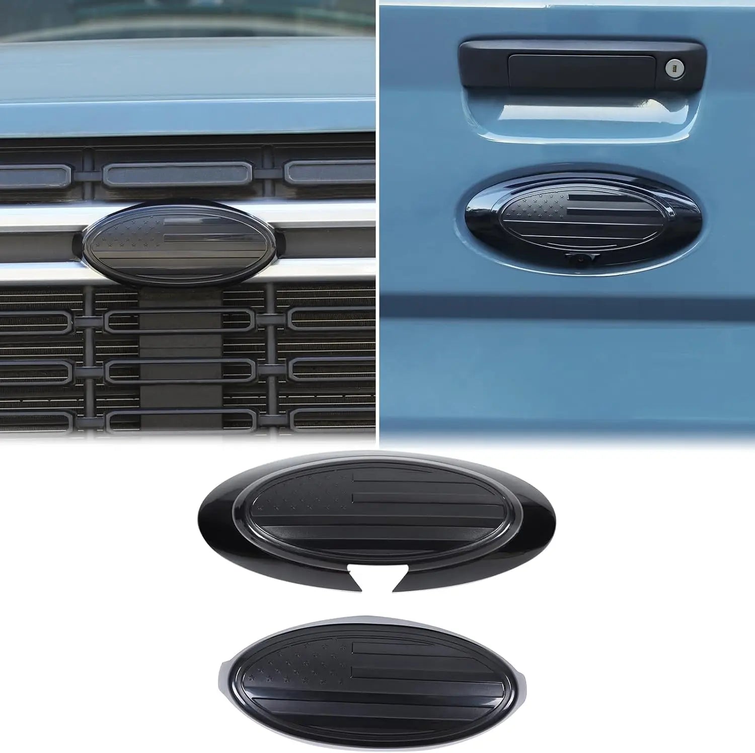 ABS Carbon Fiber / Black Logo Decoration Ring for Ford Maverick (2022+) | Front & Rear Cover