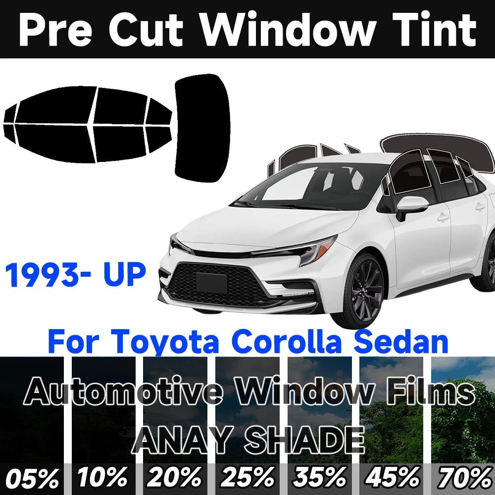 Precut Window Tint for Toyota Corolla Sedan (1993–2026) | UV Block