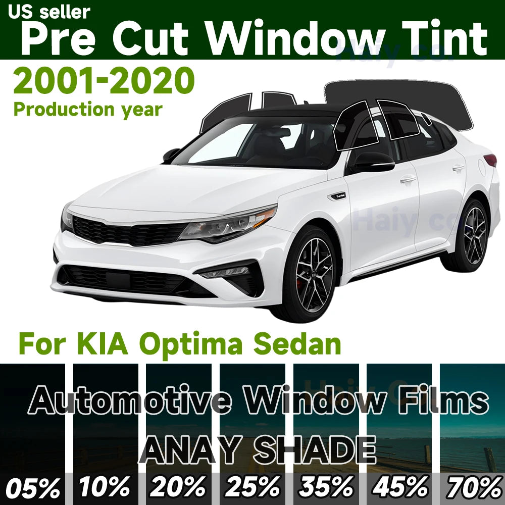 Precut Window Tint Kit for Kia Optima Sedan (2001–2020) | UV Block & Privacy Film