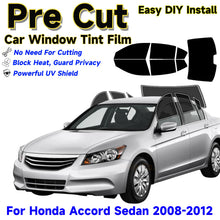 Load image into Gallery viewer, Precut Window Tint Kit for Honda Accord Sedan (2008–2012) | UV Block &amp; Privacy Film