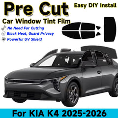 Precut Window Tint Kit for Kia K4 (2025–2026) | UV-IR Block & Privacy Film
