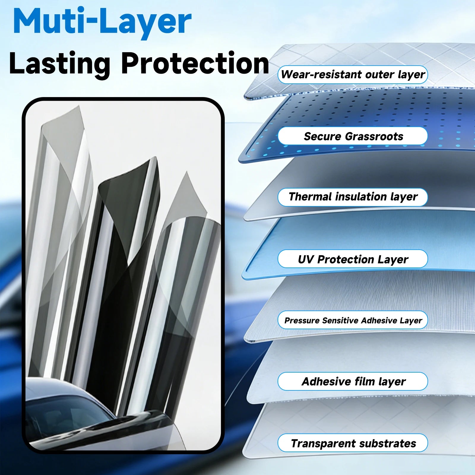 Precut Window Tint for Chevrolet Malibu (2004–2007) | UV Heat 2-Ply