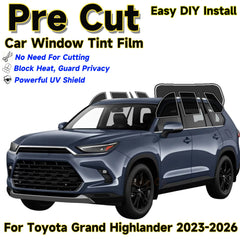 Precut Window Tint Kit for Toyota Grand Highlander (2023–2026) | UV-IR Block & Privacy Film