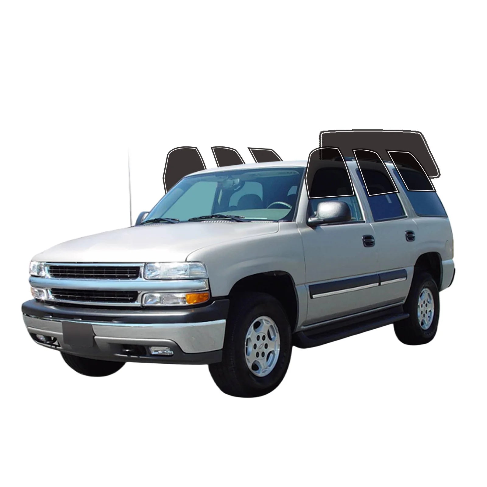 Precut Window Tint Kit for Chevrolet Tahoe 4-Door (2000–2006) | UV-IR Block & Privacy Film