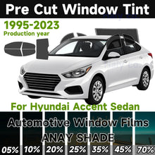 Load image into Gallery viewer, Precut Window Tint Kit for Hyundai Accent Sedan (1995–2023) | UV Block &amp; Privacy Film