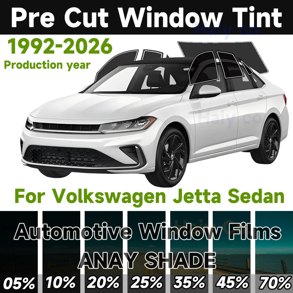 Precut Window Tint Kit for VW Jetta Sedan (1992–2026) | UV Block & Privacy Film