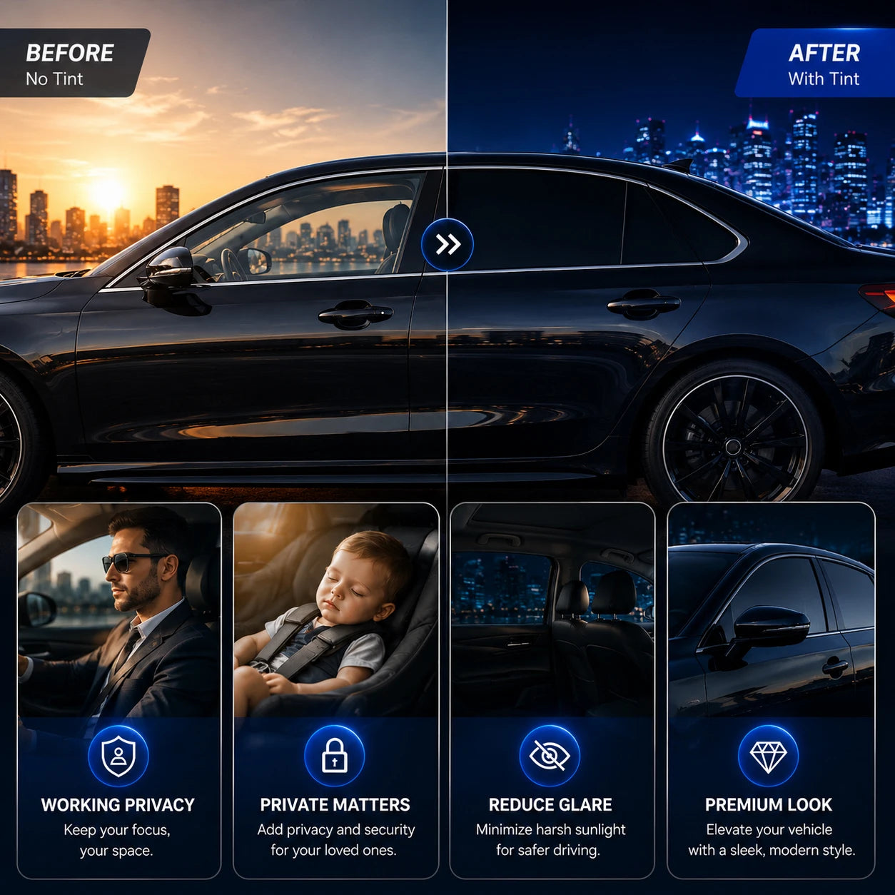 Precut Window Tint Kit for Ford Explorer (2020–2026) | UV Block & Privacy Film
