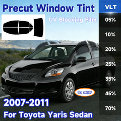 Precut Window Tint Kit for Toyota Yaris Sedan (2007–2011) | UV Block & Privacy Film