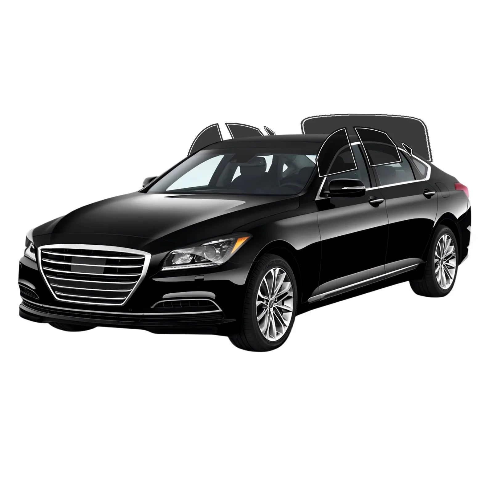 Precut Window Tint Kit for Hyundai Genesis Sedan (2009–2016) | UV Block & Privacy Film