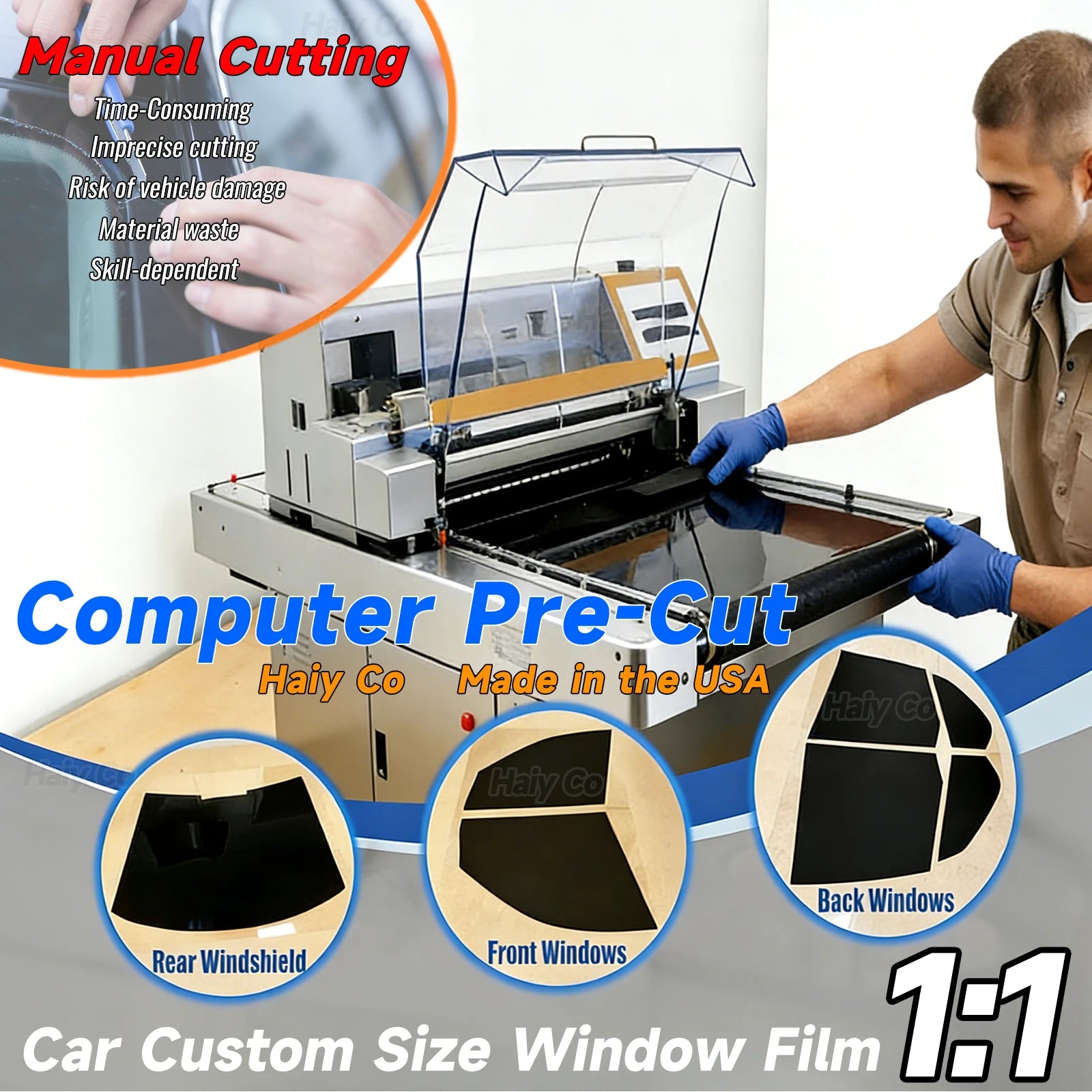 Precut Window Tint Film 2-Ply | Sun Block Privacy Anti-Shatter Kit