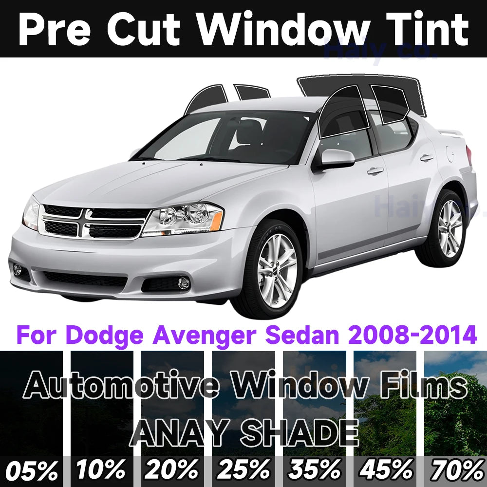 Precut Window Tint Kit for Dodge Avenger Sedan (2008–2014) | UV Block & Privacy Film